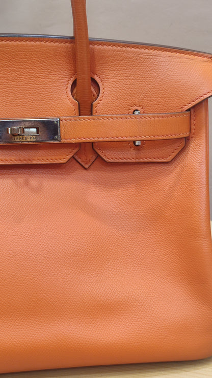 Hermes Birkin 30 Orange Epsom Stamp I Square 2005