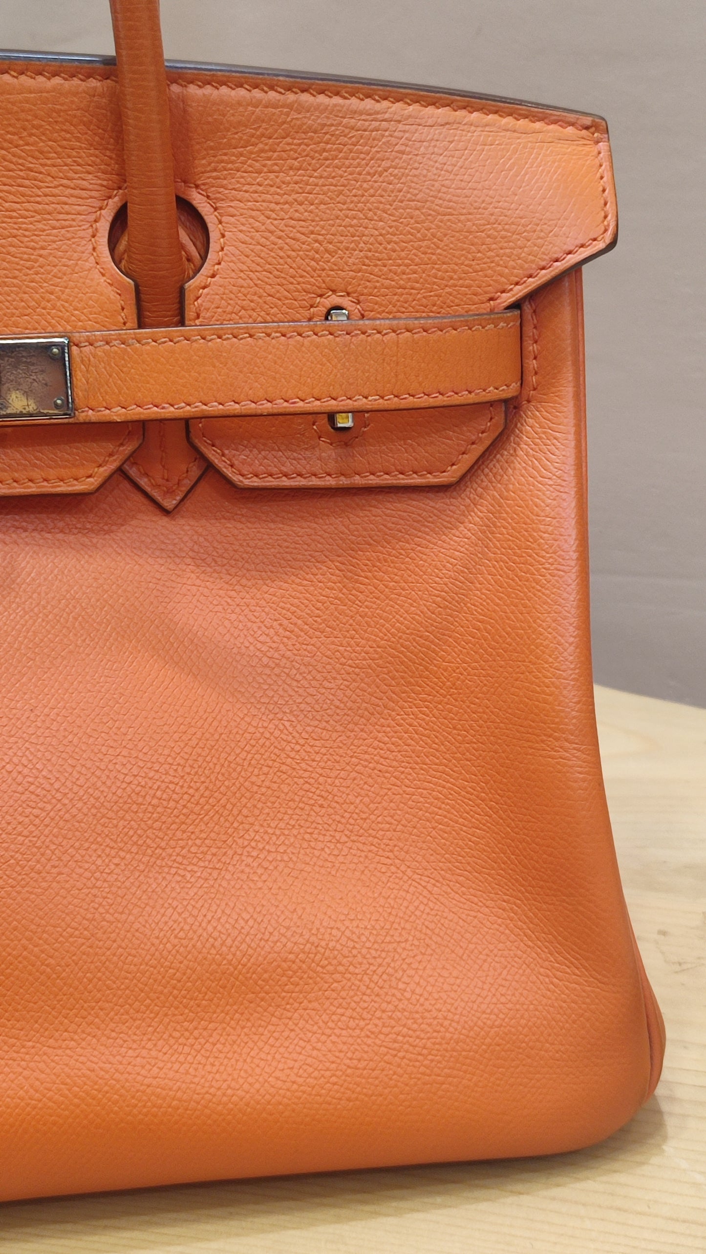 Hermes Birkin 30 Orange Epsom Stamp I Square 2005