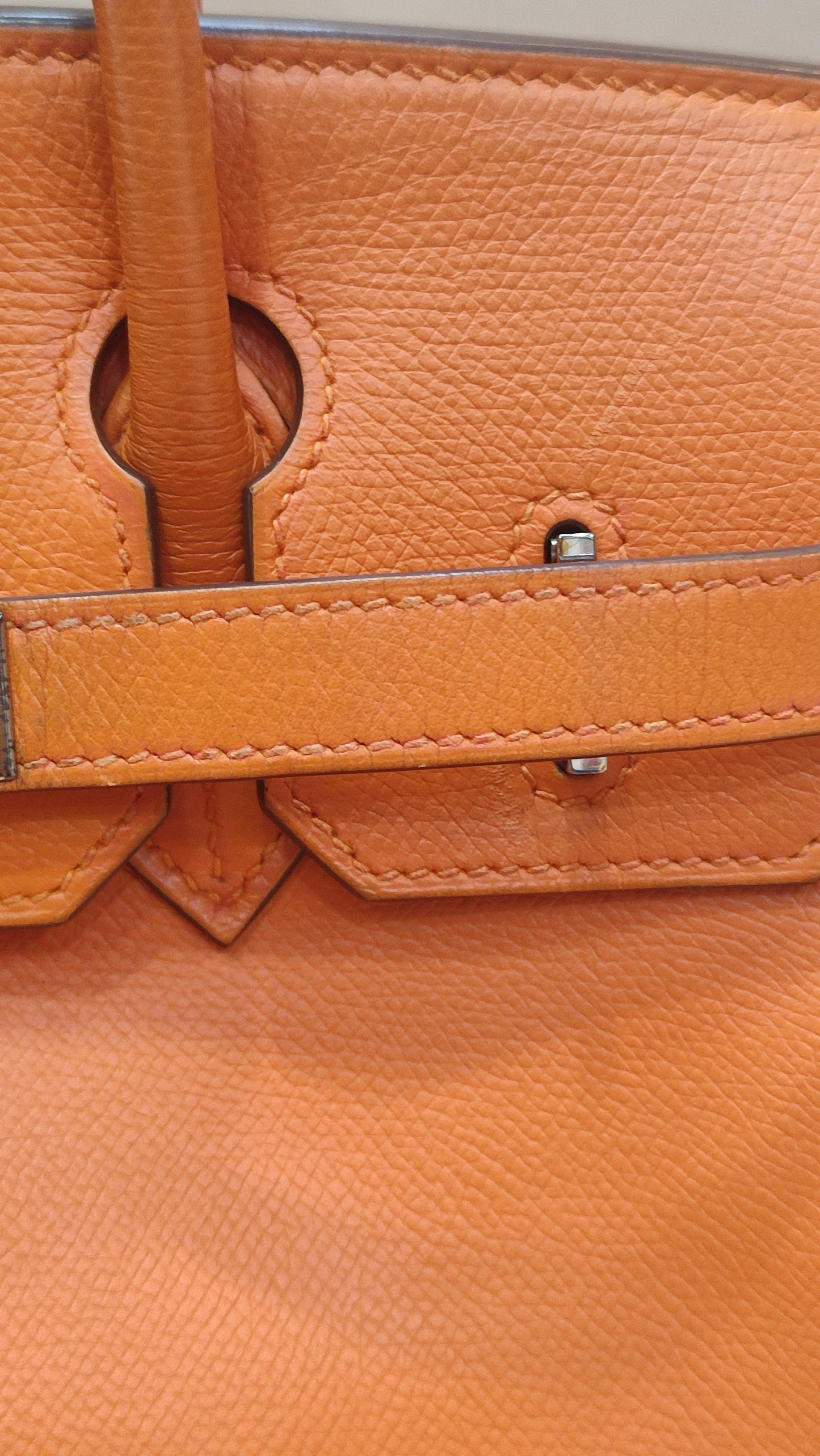 Hermes Birkin 30 Orange Epsom Stamp I Square 2005