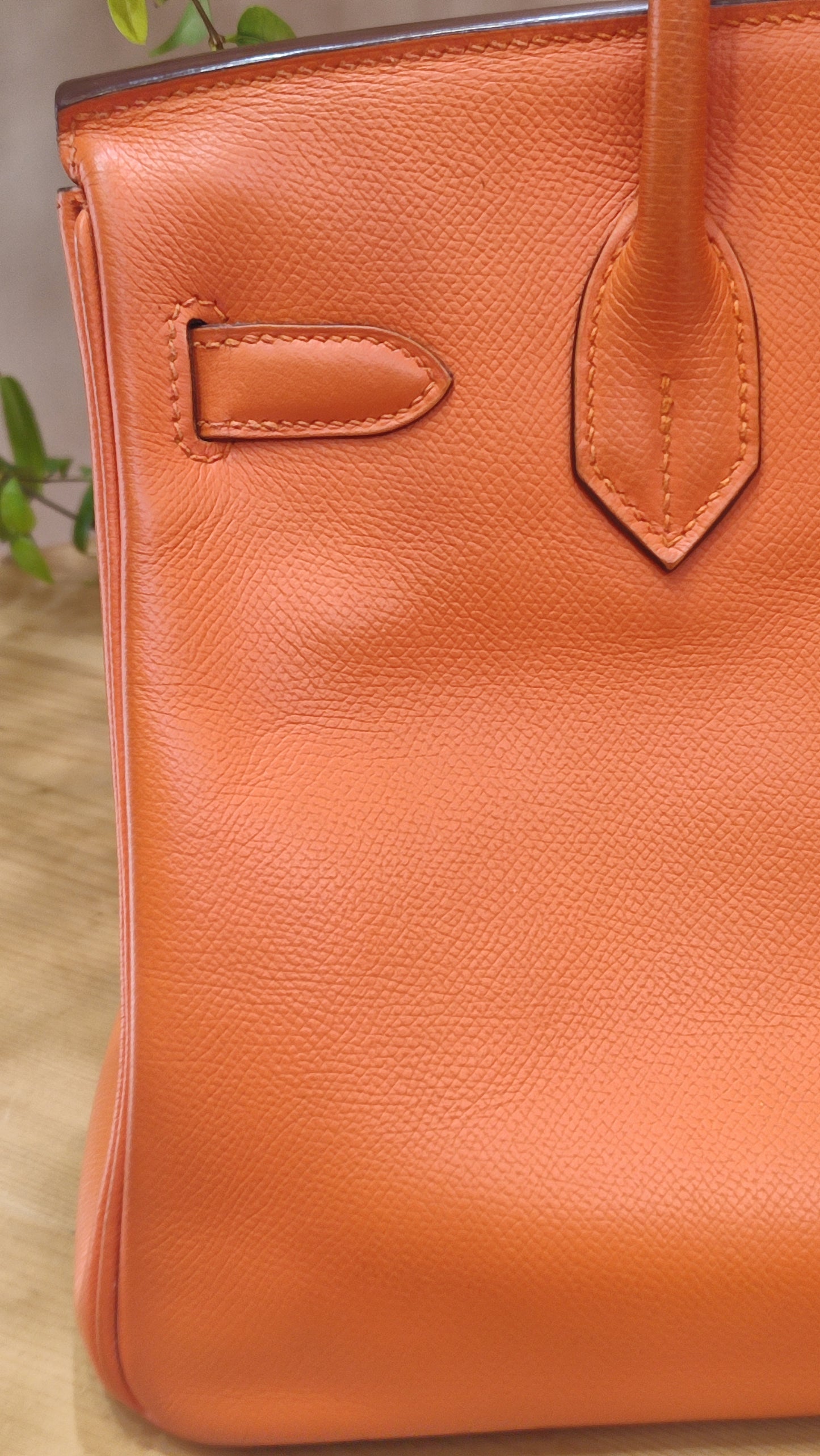 Hermes Birkin 30 Orange Epsom Stamp I Square 2005