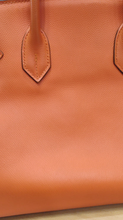 Hermes Birkin 30 Orange Epsom Stamp I Square 2005