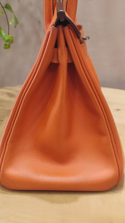 Hermes Birkin 30 Orange Epsom Stamp I Square 2005