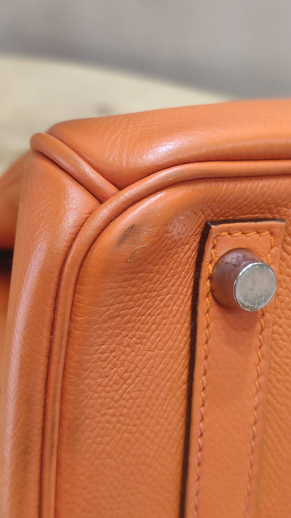 Hermes Birkin 30 Orange Epsom Stamp I Square 2005