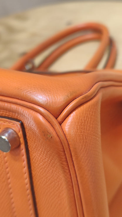Hermes Birkin 30 Orange Epsom Stamp I Square 2005
