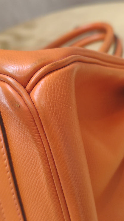 Hermes Birkin 30 Orange Epsom Stamp I Square 2005