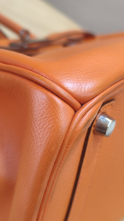 Hermes Birkin 30 Orange Epsom Stamp I Square 2005