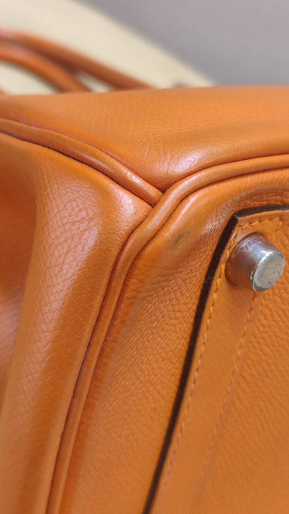 Hermes Birkin 30 Orange Epsom Stamp I Square 2005