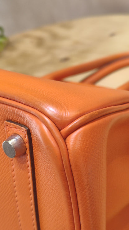 Hermes Birkin 30 Orange Epsom Stamp I Square 2005