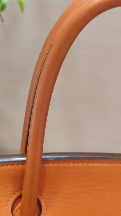Hermes Birkin 30 Orange Epsom Stamp I Square 2005