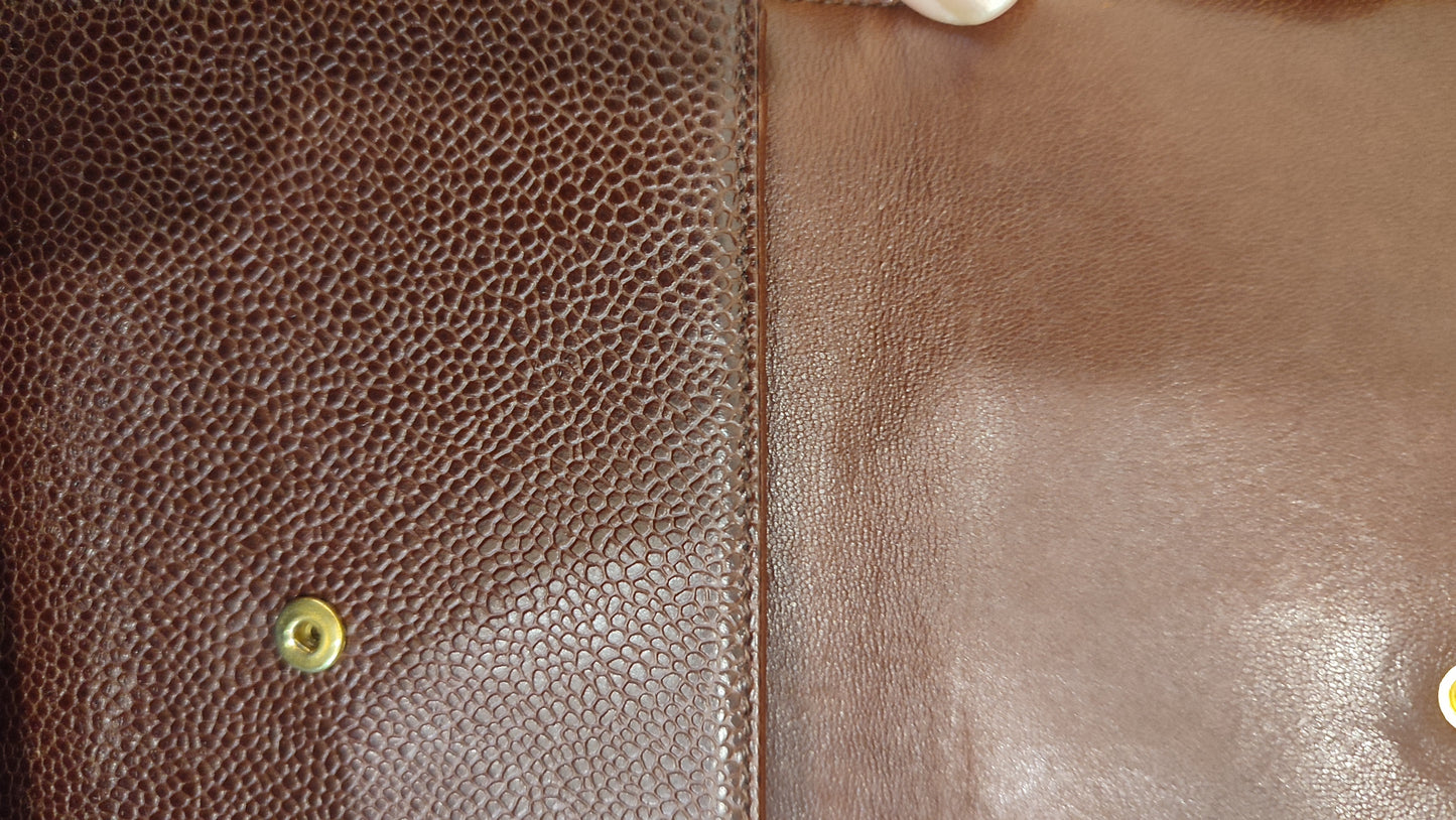 Chanel Bi-fold Wallet Burgundy Caviar Series 5