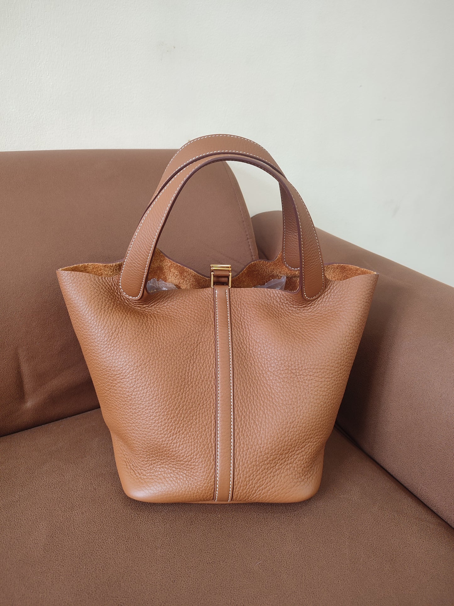 Hermes Picotin 22 Gold on Gold Clemence Stamp U 2022 Fullset