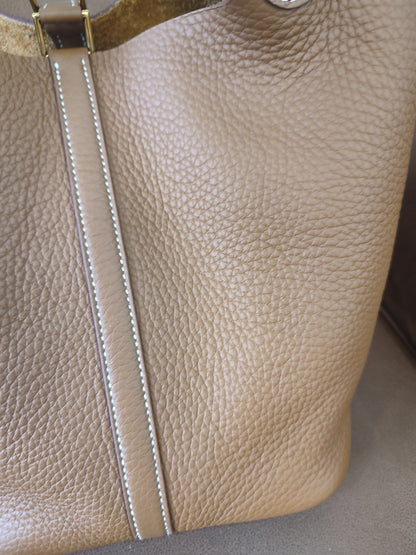 Hermes Picotin 22 Gold on Gold Clemence Stamp U 2022 Fullset