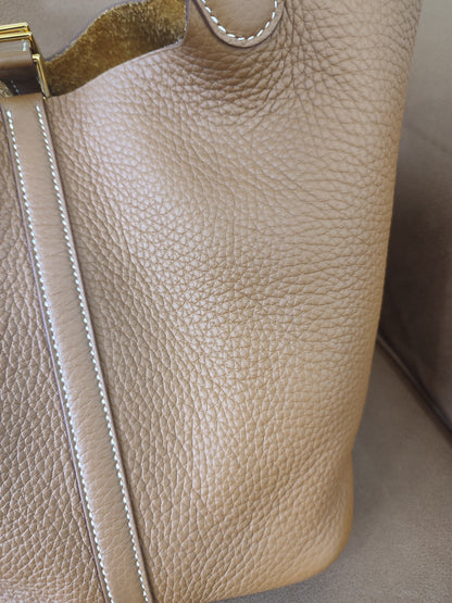 Hermes Picotin 22 Gold on Gold Clemence Stamp U 2022 Fullset