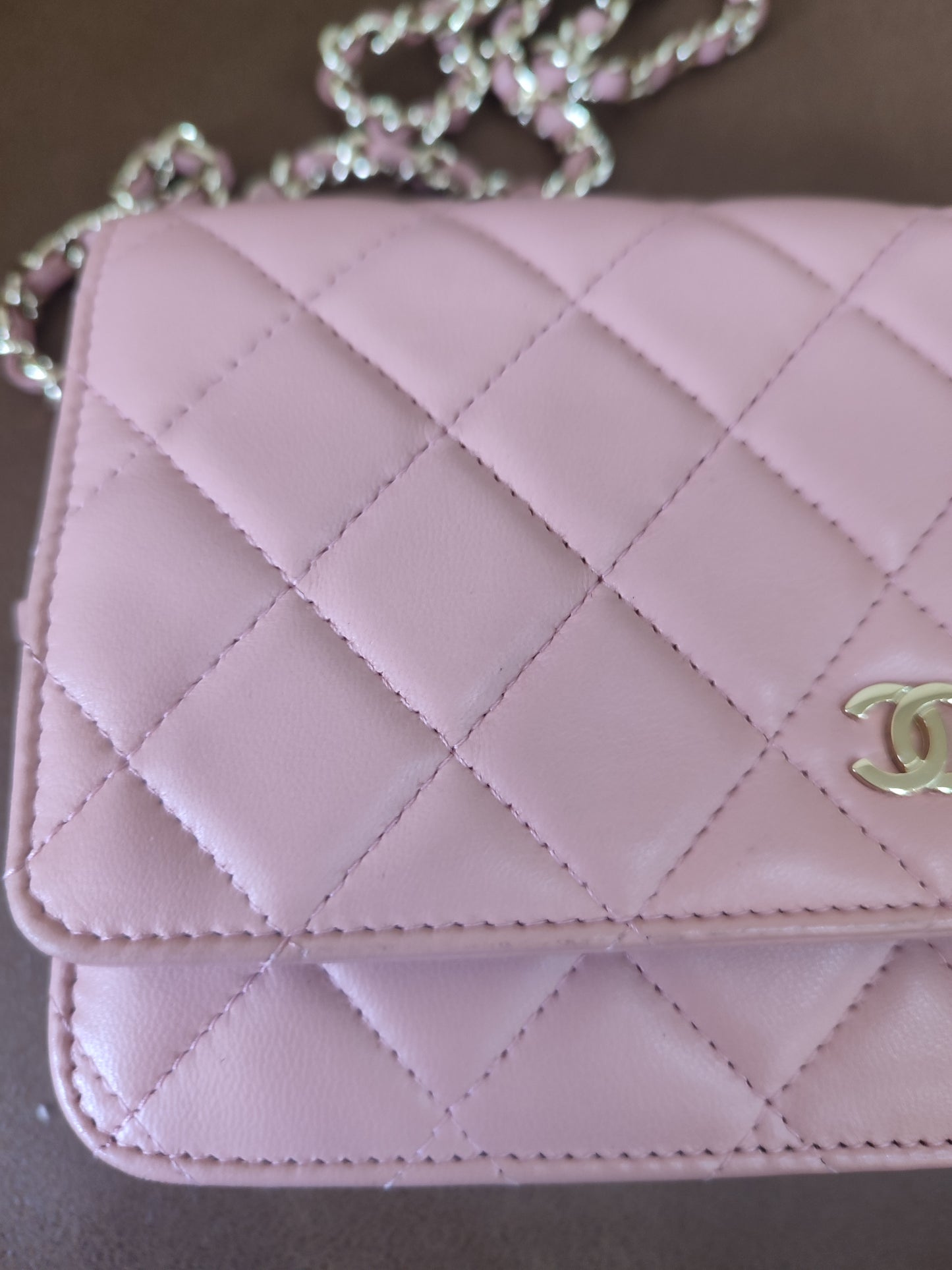 Chanel Classic Wallet On Chain Lambskin Pink GHW Chanel Classic Wallet On Chain Lambskin Pink Series 24