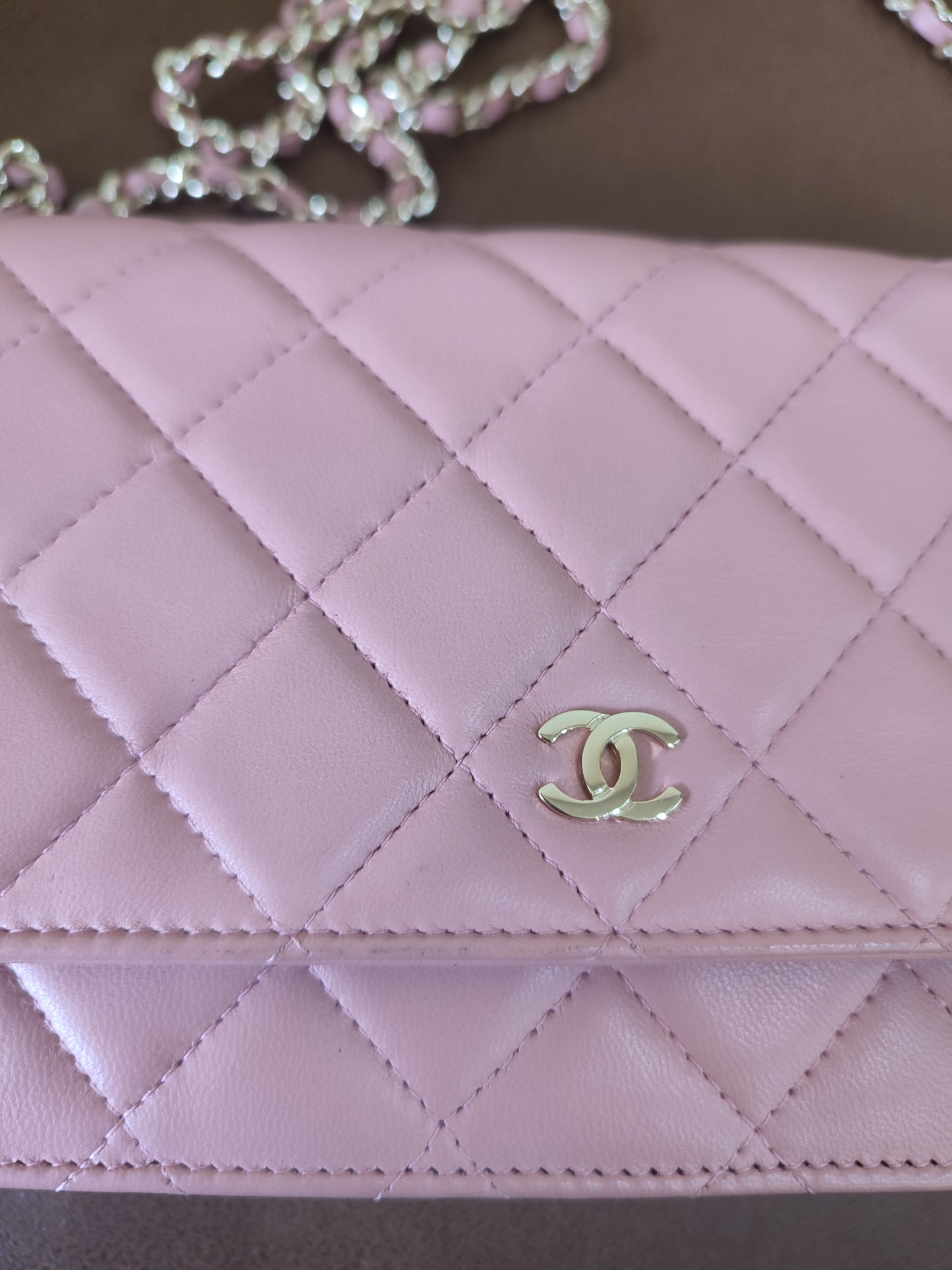 Chanel Classic Wallet On Chain Lambskin Pink GHW Chanel Classic Wallet On Chain Lambskin Pink Series 24