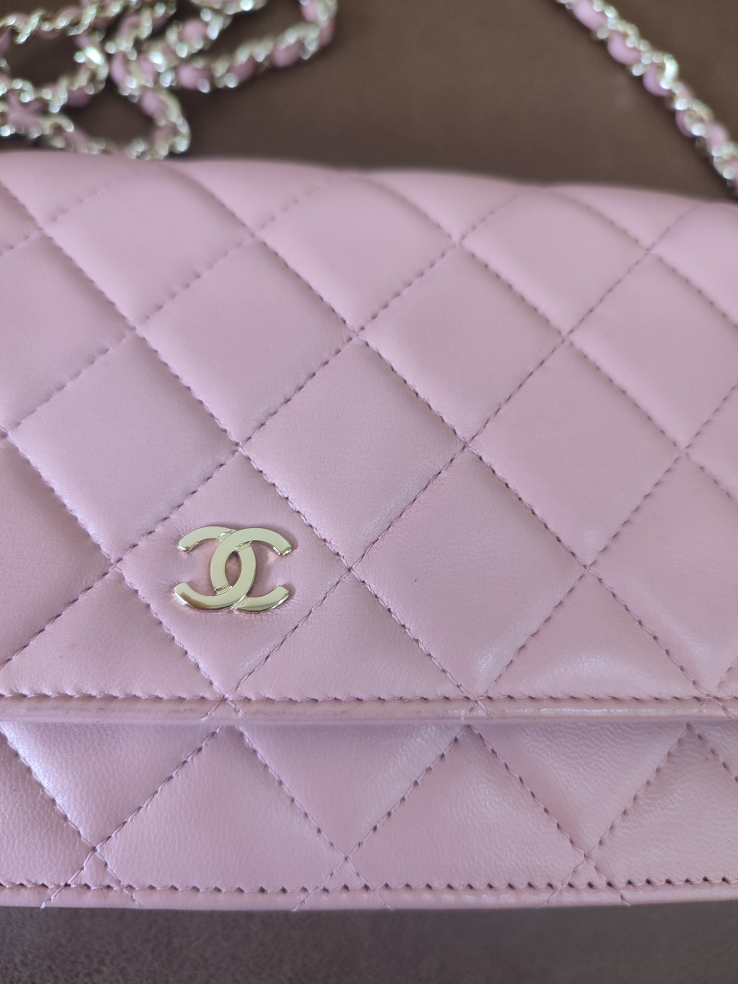 Chanel Classic Wallet On Chain Lambskin Pink GHW Chanel Classic Wallet On Chain Lambskin Pink Series 24