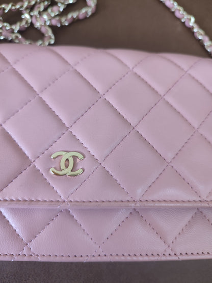 Chanel Classic Wallet On Chain Lambskin Pink GHW Chanel Classic Wallet On Chain Lambskin Pink Series 24