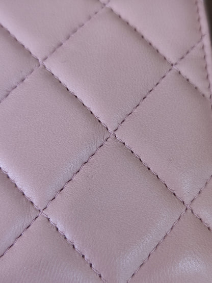 Chanel Classic Wallet On Chain Lambskin Pink GHW Chanel Classic Wallet On Chain Lambskin Pink Series 24