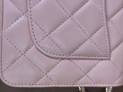 Chanel Classic Wallet On Chain Lambskin Pink GHW Chanel Classic Wallet On Chain Lambskin Pink Series 24