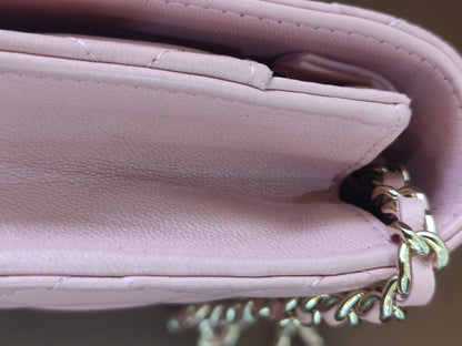 Chanel Classic Wallet On Chain Lambskin Pink GHW Chanel Classic Wallet On Chain Lambskin Pink Series 24