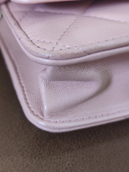 Chanel Classic Wallet On Chain Lambskin Pink GHW Chanel Classic Wallet On Chain Lambskin Pink Series 24