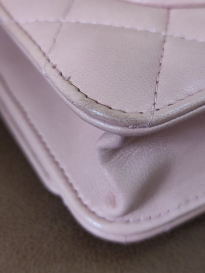 Chanel Classic Wallet On Chain Lambskin Pink GHW Chanel Classic Wallet On Chain Lambskin Pink Series 24