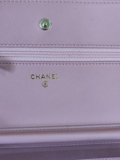 Chanel Classic Wallet On Chain Lambskin Pink GHW Chanel Classic Wallet On Chain Lambskin Pink Series 24