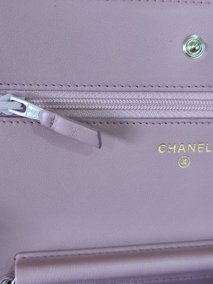 Chanel Classic Wallet On Chain Lambskin Pink GHW Chanel Classic Wallet On Chain Lambskin Pink Series 24