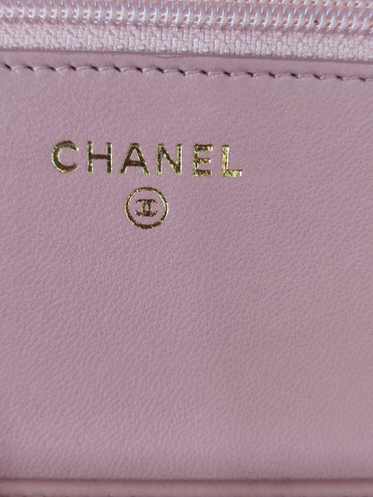 Chanel Classic Wallet On Chain Lambskin Pink GHW Chanel Classic Wallet On Chain Lambskin Pink Series 24