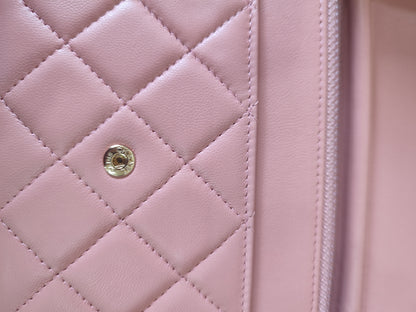 Chanel Classic Wallet On Chain Lambskin Pink GHW Chanel Classic Wallet On Chain Lambskin Pink Series 24