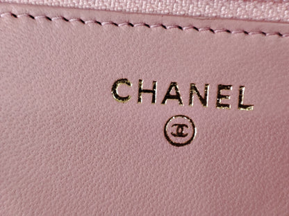 Chanel Classic Wallet On Chain Lambskin Pink GHW Chanel Classic Wallet On Chain Lambskin Pink Series 24