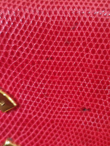 Chanel Vintage Lizard Flap Bag Red Series 1