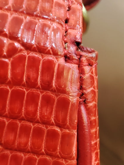 Chanel Vintage Lizard Flap Bag Red Series 1