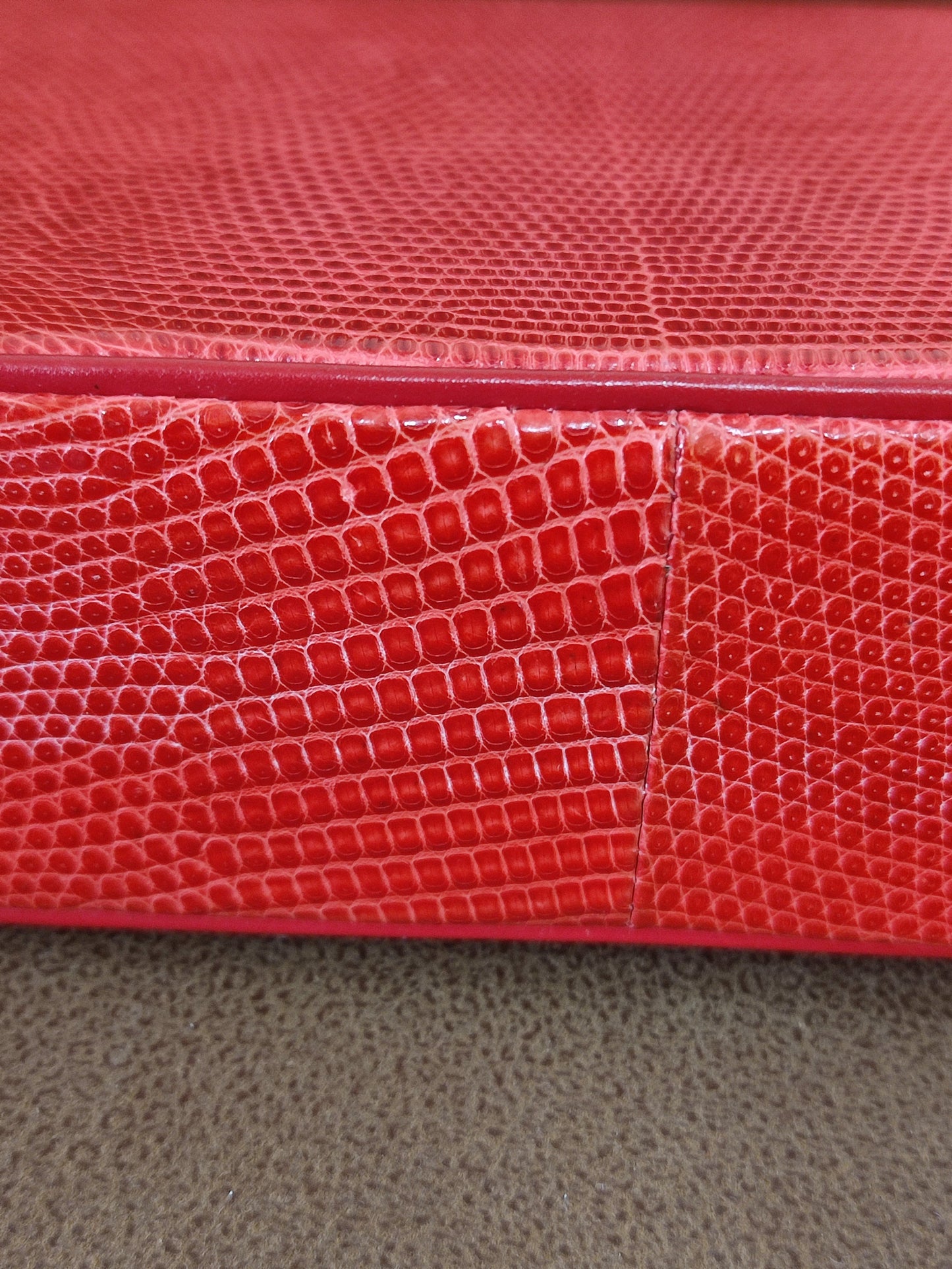 Chanel Vintage Lizard Flap Bag Red Series 1