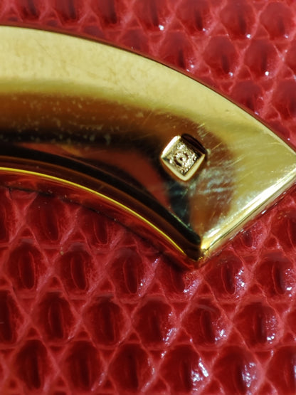 Chanel Vintage Lizard Flap Bag Red Series 1