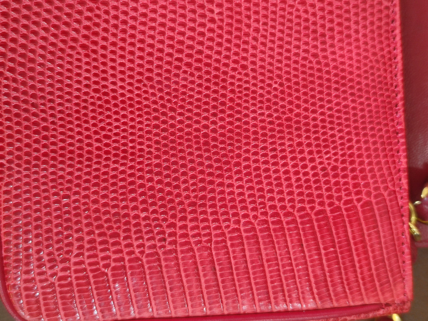 Chanel Vintage Lizard Flap Bag Red Series 1