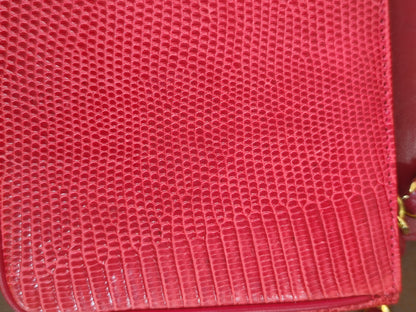 Chanel Vintage Lizard Flap Bag Red Series 1