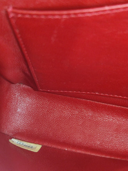 Chanel Vintage Lizard Flap Bag Red Series 1