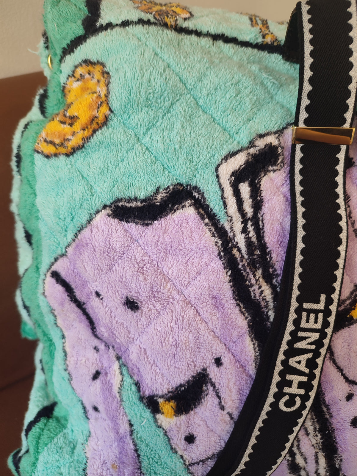 Chanel Spring/Summer 1994 Terry Cloth Backpack Turquoise Series 2