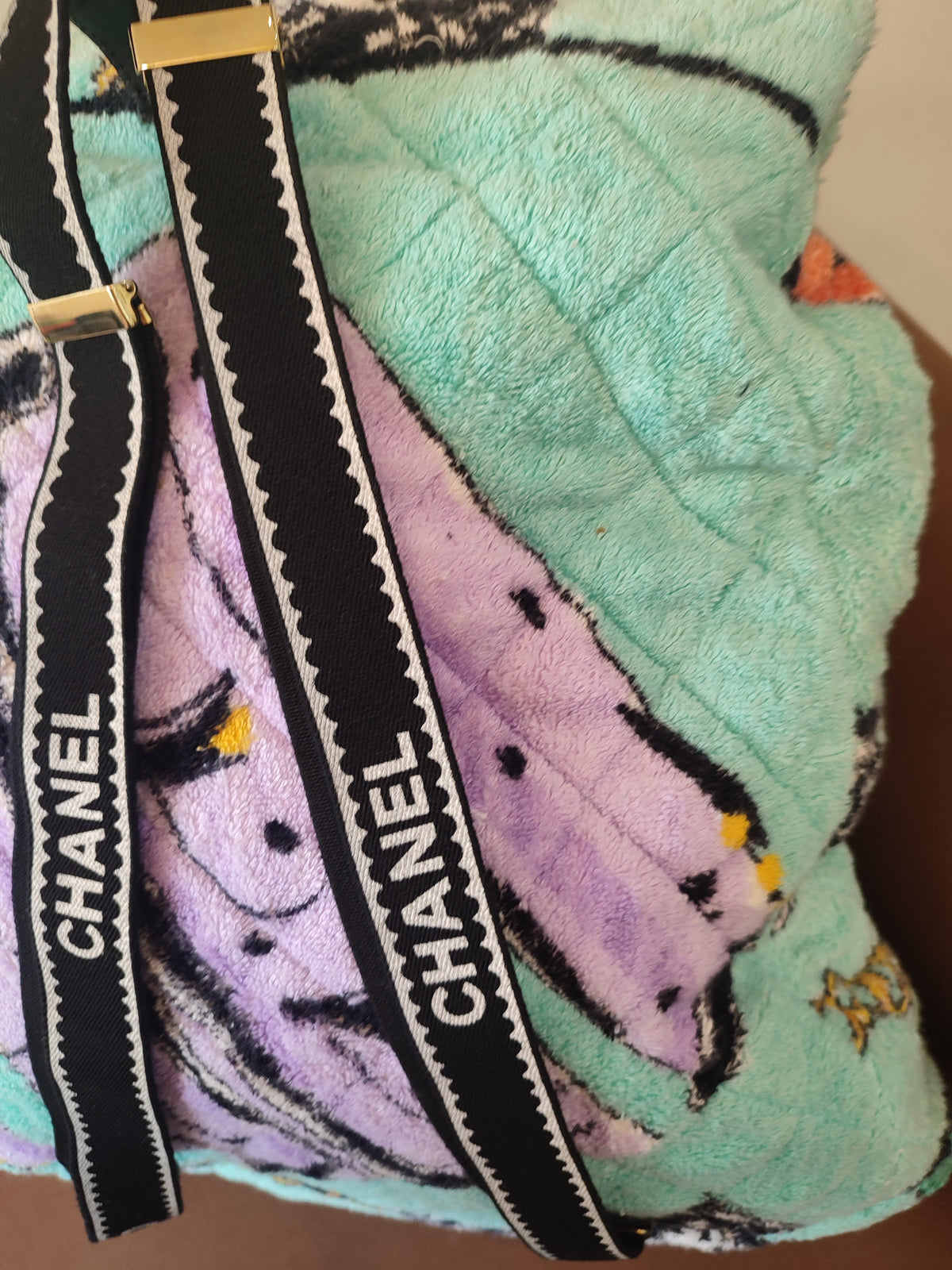 Chanel Spring/Summer 1994 Terry Cloth Backpack Turquoise Series 2