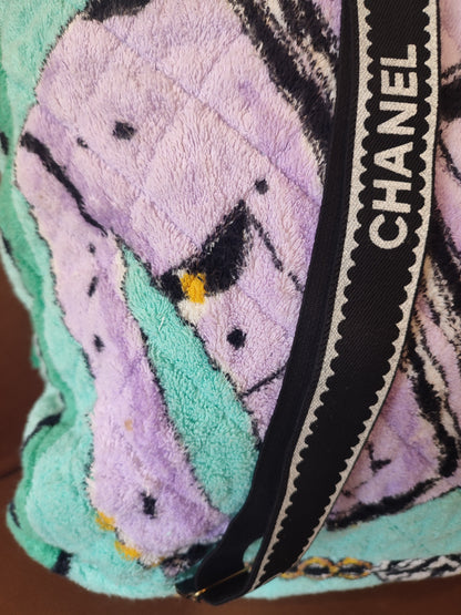 Chanel Spring/Summer 1994 Terry Cloth Backpack Turquoise Series 2