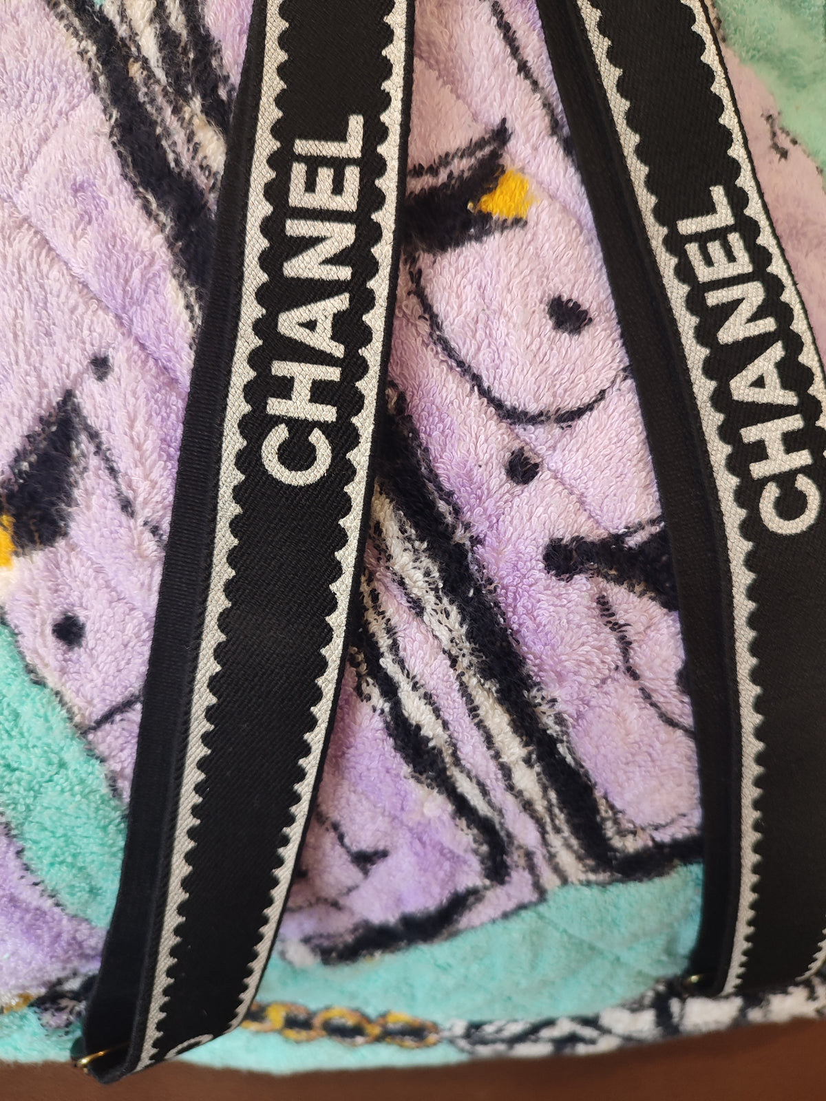 Chanel Spring/Summer 1994 Terry Cloth Backpack Turquoise Series 2