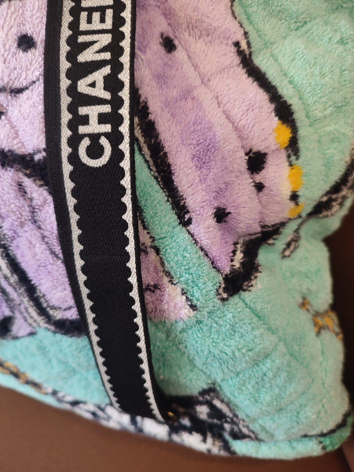 Chanel Spring/Summer 1994 Terry Cloth Backpack Turquoise Series 2