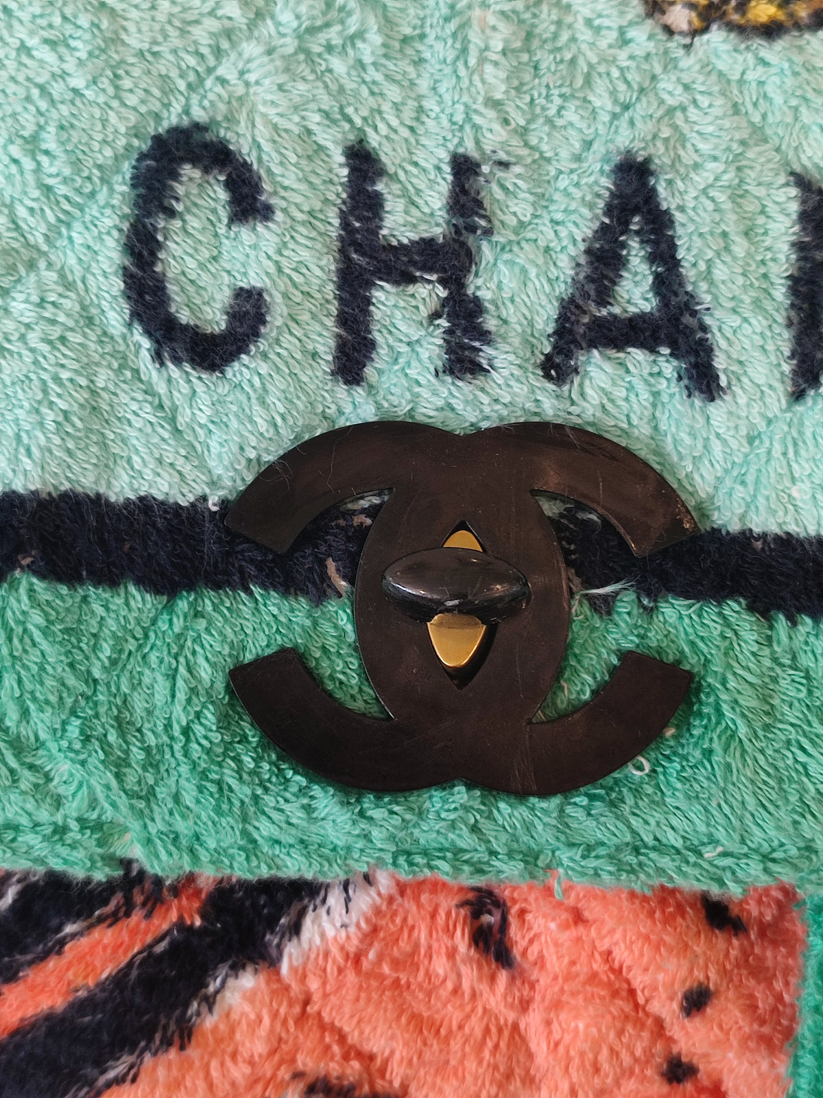 Chanel Spring/Summer 1994 Terry Cloth Backpack Turquoise Series 2