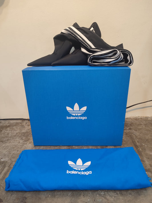 Adidas x Balenciaga Knife Over-the-Knee Black & White Boots Size 36
