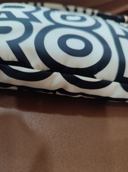 Fendi x Marc Jacobs Vitello Seta Logo Print Black & White Baguette Mini