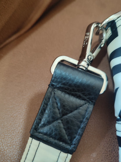 Fendi x Marc Jacobs Vitello Seta Logo Print Black & White Baguette Mini