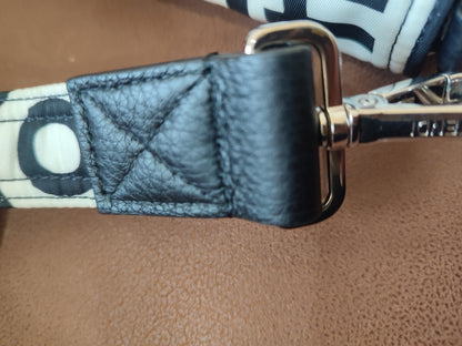 Fendi x Marc Jacobs Vitello Seta Logo Print Black & White Baguette Mini