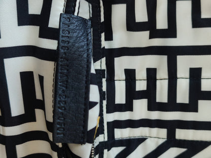 Fendi x Marc Jacobs Vitello Seta Logo Print Black & White Baguette Mini