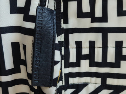 Fendi x Marc Jacobs Vitello Seta Logo Print Black & White Baguette Mini